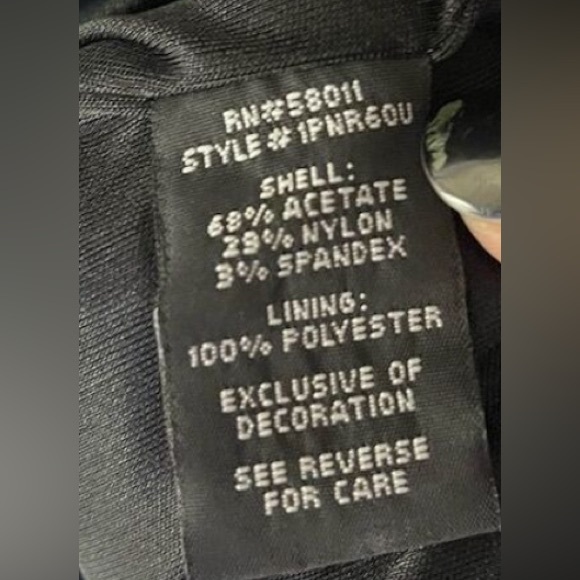 JAX Women's Black Knee Length Cocktail Dress Size 8 Cap Sleeve V-Neck - Picture 5 of 6